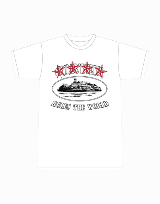Corteiz 4Starz Alcatraz White T Shirt