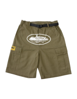 Corteiz Alcatraz Khaki Green Cargo Shorts
